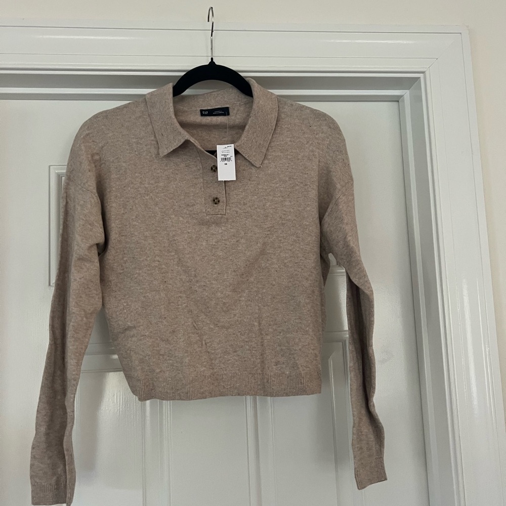 GAP Women's Tan Button Down Shirt
